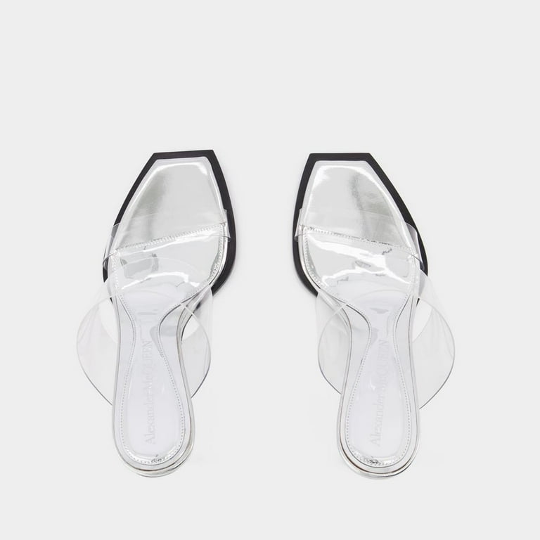 サンダル・ミュール Sandals - Alexander Mcqueen - Clear - Leather Alexander Mcqueen Sandals - Clear - Leather White (Women's