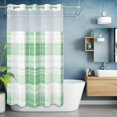thumbnail image 6 of Green Buffalo Plaid No Hooks Shower Curtain with Snap-in Liner Spring Rustic Shower Curtains for Bathroom, Waterproof, Easy Install, Washable 36"x72", 6 of 9