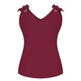 thumbnail image 3 of TIHLMK Women Summer Tank Tops for Women Solid Sleeveless V-Neck Bow Casual Tank Top Blouse, 3 of 8