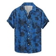 thumbnail image 1 of Blusa y camisa de manga corta con cuello vuelto para hombre, moda de verano, estampado floral, camisa de manga corta con solapa, blusa para hombre, 1 of 4