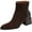 B-brown, variant on Fall Suede Ankle Boots For Women Square Toe Short Booties Chunky Low Heel Boots Side Zip Dressy Mid Calf Combat Riding Motorcycle Booties