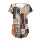 thumbnail image 4 of Camisas de Manga Corta para las Mujeres Casual V-Cuello Imprimir Top, Moda Poliéster/Spandex Blusa de Verano para Diario, 4 of 6