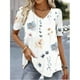 thumbnail image 2 of Blusas de moda para mujer, camiseta con estampado de flores en 3d, camiseta blanca Kawaii con cuello en V, ropa femenina, camisetas de verano de gran tamaño 2024, 2 of 5