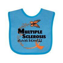 Inktastic Multiple Sclerosis Awareness Butterfly Ribbon Boys or Girls Baby Bib