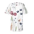 thumbnail image 5 of ICHUANYI Clearance Women Fashion Summer Sexy Fold Printed Regular Women Short Sleeves V Neck Button Top(Navy, L) ICHUANYI WER2023080800876, 5 of 5