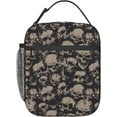 thumbnail image 2 of Human Skull Skeleton Funny Halloween Insulated Lunch Bag Portable Reusable Zipper Lunch Box For Men Women Work Picnic Travel Camping, 2 of 6