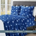 thumbnail image 3 of Elegant Comfort Ultra-Soft 4-Piece Holiday Velvet Plush Flannel Sheet Set - Warm Fuzzy Flannel Fleece with Deep Pockets - High-Quality - King, Artic Blue Christmas, 3 of 5