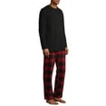 thumbnail image 4 of Hanes Men's and Big Men's Xtemp Crewneck and Cozy Microfleece Pants Pajama Set, 2-Piece, Sizes S-5XL, 4 of 7
