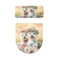 thumbnail image 4 of HELLHERO Toilet Seat Lid Cover Set 2 Piece Set Washable and Reusable Adjustable Toilet Lid Seat Cover Set Soft, West Highland Terriers Daisies, 4 of 7