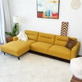 thumbnail image 4 of Narvik Dark Yellow Fabric Linen Left-Facing Living Room Corner Sectional Sofa, 4 of 7