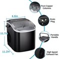 thumbnail image 5 of Encimera para fabricar hielo, máquina portátil para fabricar hielo con autolimpieza, 29 libras/24 horas, 6 minutos/9 piezas de hielo tipo bala, cuchara y cesta para hielo, máquina para hacer hielo de, 5 of 5