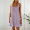 thumbnail image 2 of Vestido holgado con tirantes estilo playa para mujer: vestido de verano ligero y elástico con cuello en V, 2 of 5