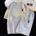 thumbnail image 3 of Conjunto de dos piezas de marca de verano con diseño de gofres para hombre, camisetas, pantalones cortos, traje deportivo para correr, conjunto de 2 piezas, chándal informal, ropa de calle, conjunto d, 3 of 5