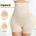 thumbnail image 6 of Women's Shapewear Shorts Hip Pads Body Shaper Tummy Butt Lifter High Waist Hip with Butt Pads Lifting Panties Plaid Pants for Women Beige L, 6 of 9