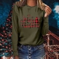 thumbnail image 2 of KIHOUT Blouses for MERRY CHRISTMAS Tree Floral Print Casual Long Sleeve Round Neck Top T-shirt, Size S-2XL, 2 of 7