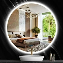 40 inch Backlit Bathroom Round LED Mirror for Bathroom Wall Large Circle Round Lighted Vanity Mirror with Lights Backlit Smart Memory 3 Color Dimmable Anti-Fog 40" Frameless LED Circle Mirrors