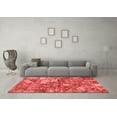 thumbnail image 3 of Ahgly Company Machine Washable Indoor Square Abstract Red Modern Area Rugs, 4' Square, 3 of 4
