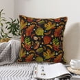 thumbnail image 4 of KLL Vintage Autumn Plants Butterfly Decorative Throw Pillow Covers Velvet Soft for Couch Sofa Bedroom Living Room Outdoor (No pillow core)- 18"x18", 4 of 5