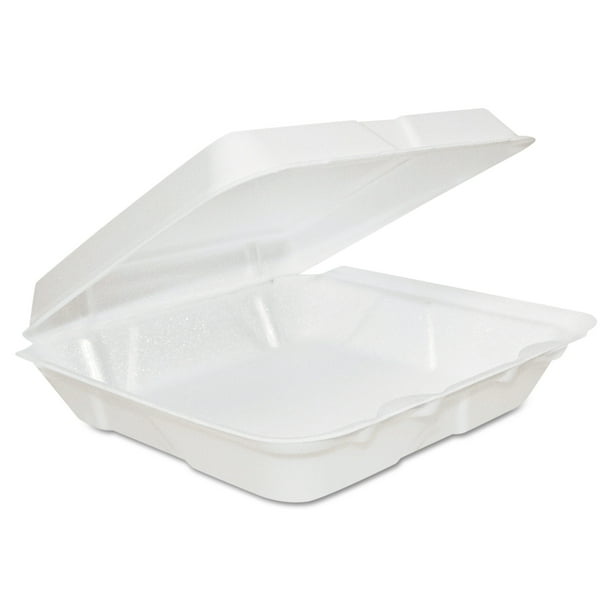 Dart Foam Hinged Lid Containers, White, 200 count - Walmart.com ...