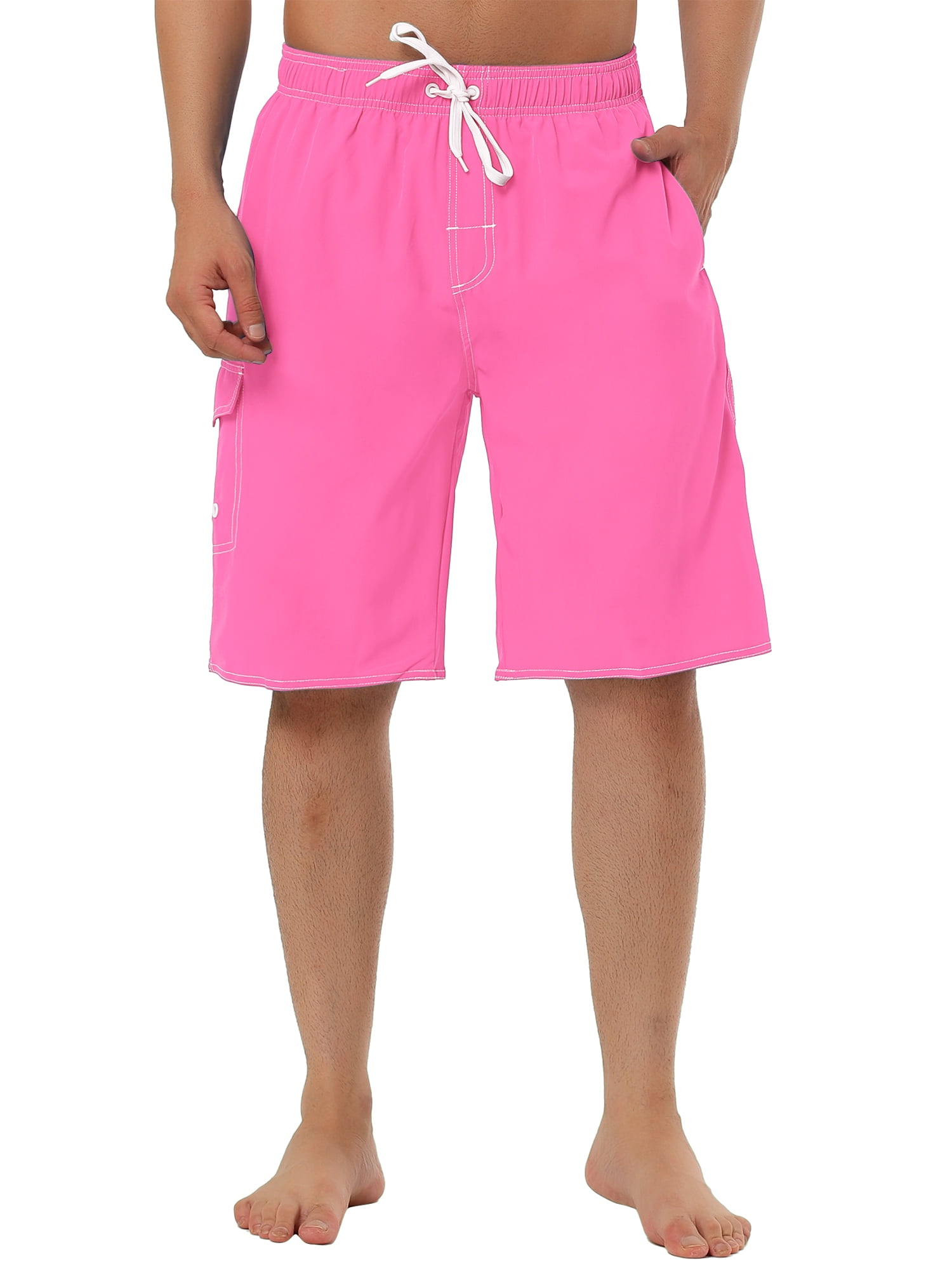 Unique Bargains Men's Summer Solid Shorts Drawstring Elastic Waist