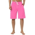 thumbnail image 1 of INSPIRE CHIC Men's Shorts Summer Drawstring Elastic Waist Solid Beach Board Swim Shorts 32 Pink, 1 of 6