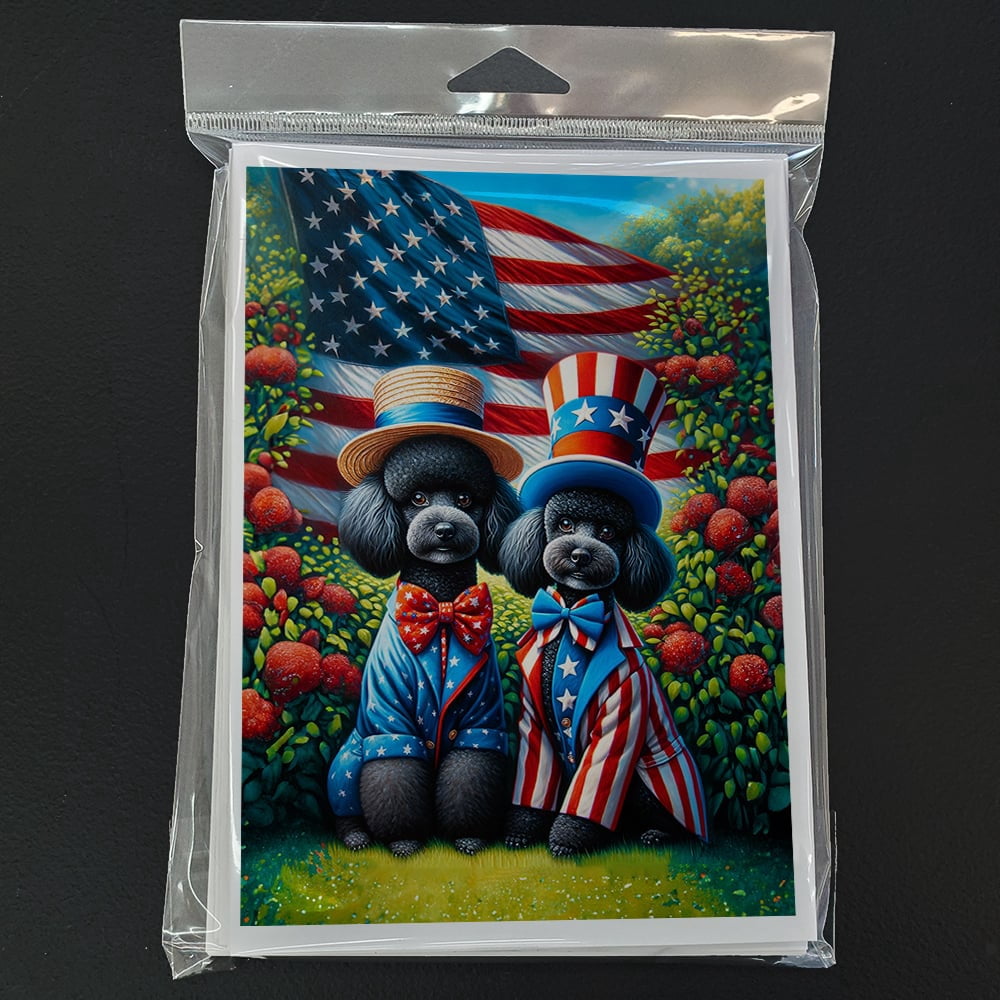 All American Poodle Greeting Cards Pack of 8 7 in x 5 in