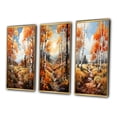 thumbnail image 3 of Designart "Birch Woods Autumn VII" Floral Framed Wall Art Set Of 3 - Brown Tree Birch Frame Canvas Set For Living Room Decor, 3 of 6
