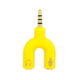 thumbnail image 1 of Bearachild Adaptador de Audio de 3,5mm tipo U 2 en 1 conveniente conector estéreo convertidor de sonido externo micrófono accesorios de Cables de audio/vídeo amarillo, 1 of 6