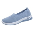 thumbnail image 5 of Women's Woven Orthopedic Breathable Shoes Comfortable Walking Sneakers with Arch Support Walking Slip on Tenis Shoes Blue Size 6.5, 5 of 5