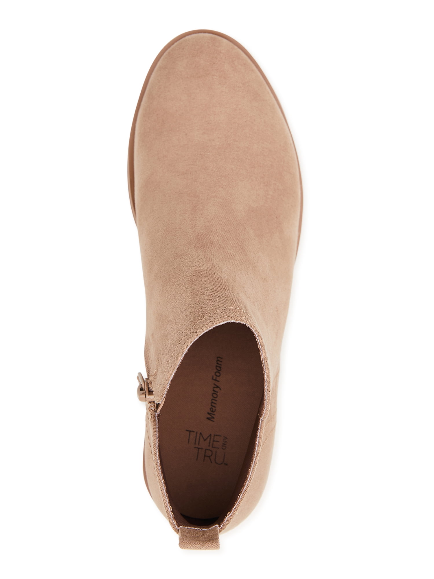 Time and Tru Women's Faux Suede Ankle Boots, Wide Width Available
