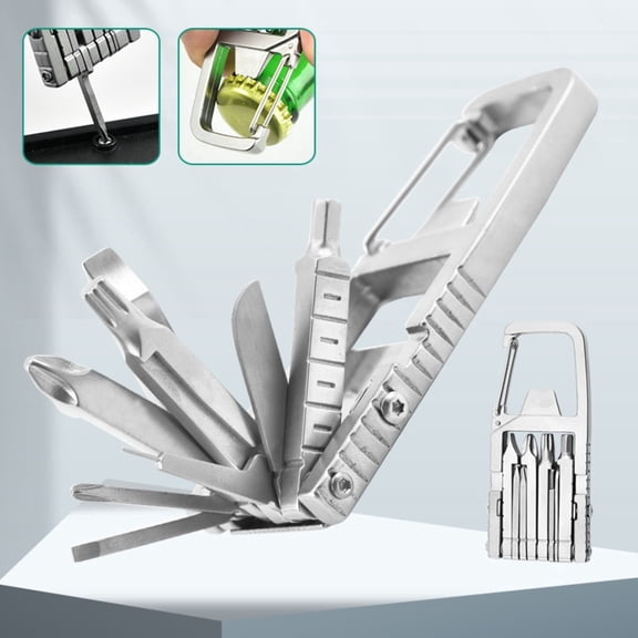 13-in-1 Stainless Steel Multi-Tool with Phone Stand, Folding Bottle Opener & Screwdriver