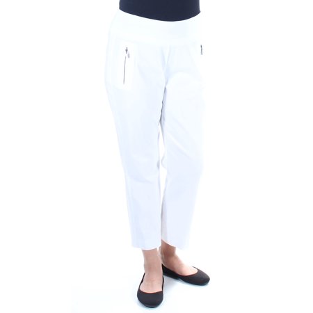 - INC Womens White Curvy Fit Cropped Pants Size: 12