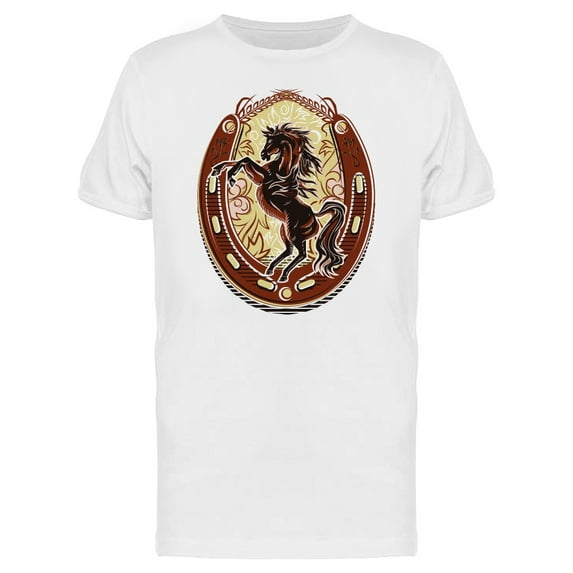 Smartprints Mens Graphic Tee - Wild Horse Western Doodle - Regular Fit 100% Cotton