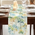 thumbnail image 3 of Table Runners 90 Inches Long Dress Scarves, Watercolor Forest Colorful Farmhouse Coffee/Dining/Kitchen Table Runner for Living Room, Abstract Art Modern Trees 13x90 Inch, 3 of 9