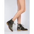 thumbnail image 6 of Women Round Toe Lug Sole Lace Up Tailored Combat Boot - 18141, 6 of 6