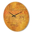 thumbnail image 3 of Designart 'Abundance Gratitude Joy Heart Inspiring Quotes' Vintage Wood Wall Clock, 3 of 5