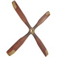 thumbnail image 5 of DecMode Brown Wood 4 Blade Airplane Propeller Wall Decor with Aviation Detailing, 5 of 7