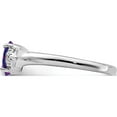 thumbnail image 5 of Sterling Silver Rhodium Plated Diamond And Amethyst Ring (Size 6) Made In Thailand qr4482am-6, 5 of 6