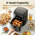 thumbnail image 5 of Casualife Air Fryer 6 Qt Max 400F for Cooking, 6 Presets Fry Touch Panel Compact Countertop, New Black, 5 of 8