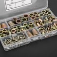 thumbnail image 2 of WALFRONT 190Pcs M3-M12 Plated Carbon Steel Flat Threaded Rivet Nut Flange Rivnut Nutsert Fastener, Flange Nut, Flat Threaded Rivet, 2 of 7