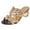 Black, variant on SEANOPEN Deals Low Block Heels Crystal Jeweled Sandals - Chunky Heeled Slide Sandals for Women - Open Toe Chunky Heels Size 6.5 Black
