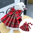 thumbnail image 2 of Stylish Pet Clothes Plaid Print Dog Harness Dress with Bowknot for Small Dogs Ideal for Indoor and Outdoor Activities, 2 of 5