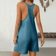 thumbnail image 6 of Amvlyk Jumpsuits for Women Summer Sleeveless Wide Shoulder Straps Short Rompers Comfortable Suspender Shorts Casual Solid Color Overalls Pants with Pockets for Trendy Beach Vacation Outfits, 6 of 9
