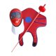 thumbnail image 3 of Máscara de esgrima, juego de espadas de práctica, equipo de entrenamiento ligero y práctico para la cara Rojo, 3 of 9