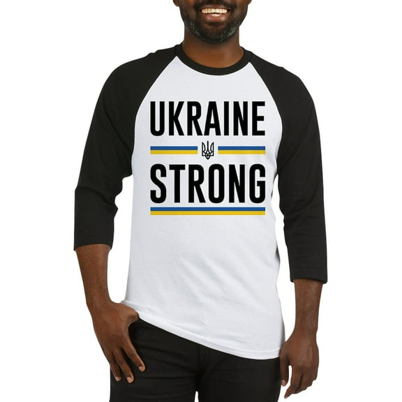 CafePress - Ukraine Strong Baseball Jersey - Cotton Baseball Jersey, 3/4 Raglan Sleeve Shirt