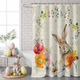 thumbnail image 5 of Easter Shower Curtain Easter Bunny Flower Shower Curtains for Bathroom Decor, Waterproof Polyester Shower Curtain Set with Hooks, Standard Size 72" x 72" Rabbit Leaves Vintage, 5 of 9