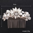 thumbnail image 3 of Shisuyan Peigne de Mariée en Alliage de Zinc Perlé avec Strass 1Pcs 3.3x2.4x0.8In, 3 of 7