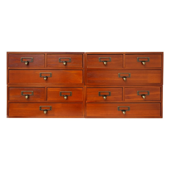 Desktop Organizer, Wooden Desktop Organizer, Wooden Storage Drawers for Tabletop