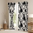thumbnail image 3 of Manfei Kawaii Bowtie Line Curtains Pack of 2 (42x84 Each),Cute Cartoon Kitten Curtains Blackout,Black Beige Bedroom Curtains For Kids,Breathable Home Decor, 3 of 6