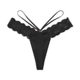 thumbnail image 4 of Ashirexll Plus Size Underwear for Women, Ladies Underwear Panties, Thong with Lace Playful Low Waist Thin Belt, 4 of 6
